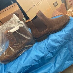 Polo Ralph Lauren Brown Suede Chelsea Boots, Mens Size 15 New